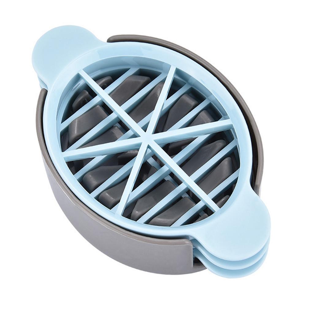 Plast Äggskärare 6 Delar 3 Linjer Äggskärare för Hårdkokta Ägg Köksredskap Blå