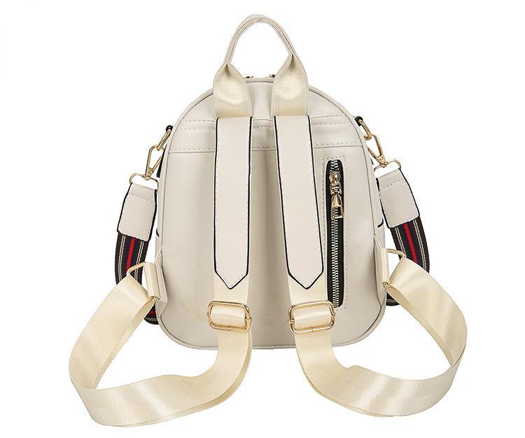 Simple Women's Backpack Casual Zipper Shoulder Bag Solid Color Travel Backpack