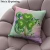 Lucky Clover Cat Square Throw Pillow Covers Pattern Cushion Cover Suitable For Sofa Bedroom Car Pillow Cover