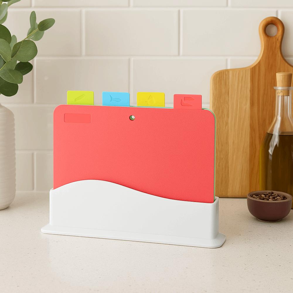 Non-Slip Cutting Board Set Hygienic Color Coded Board Set Easy Clean Chopping Board Set Cooking