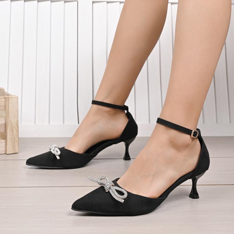 Fashion 2025 New Fashion Ladies Shoes Buckle Strap Women's High Heels Fashion Butterfly-knot Office and Career New Plus Size High Heels