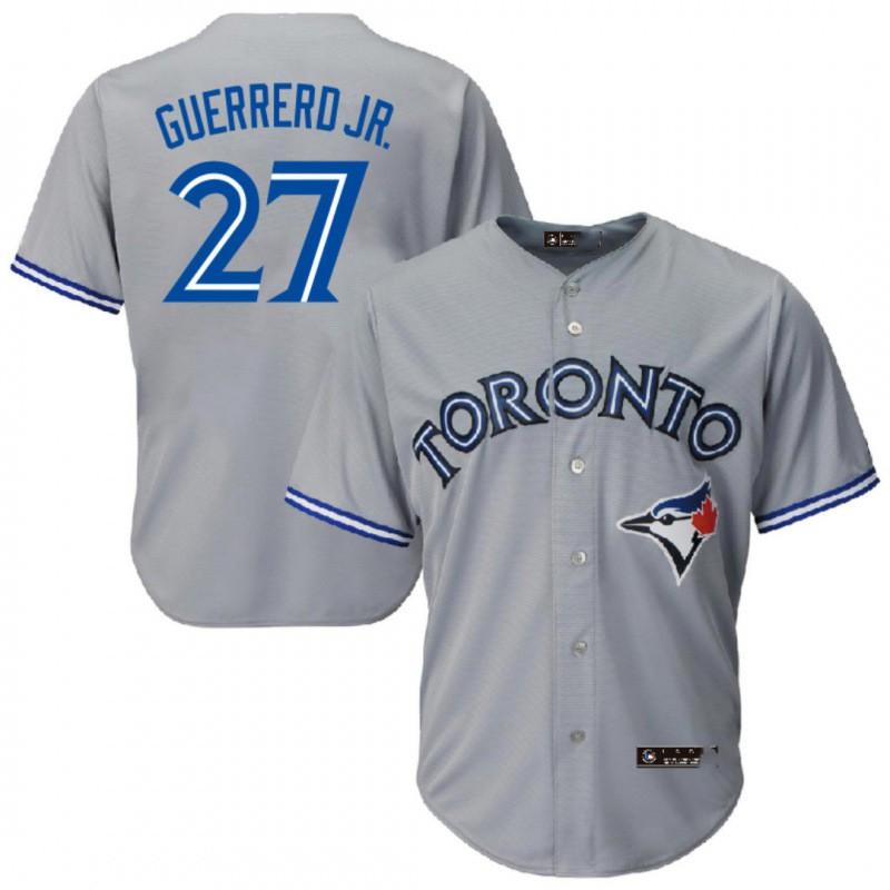 2026 Toronto Blue Jays 27 Baseball Jersey Loose Fit Button-Up Short Sleeve V-Neck Cotton Shirt Men