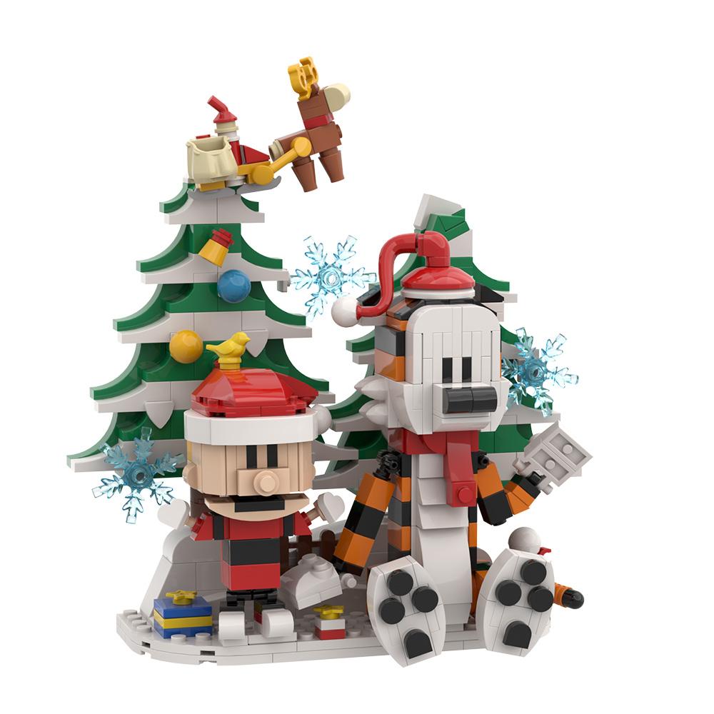 Gobricks MOC Calvined and Hobbes Bricks Model Calvined and Hobbes Cartoon Tiger Building Blocks Toys Gift