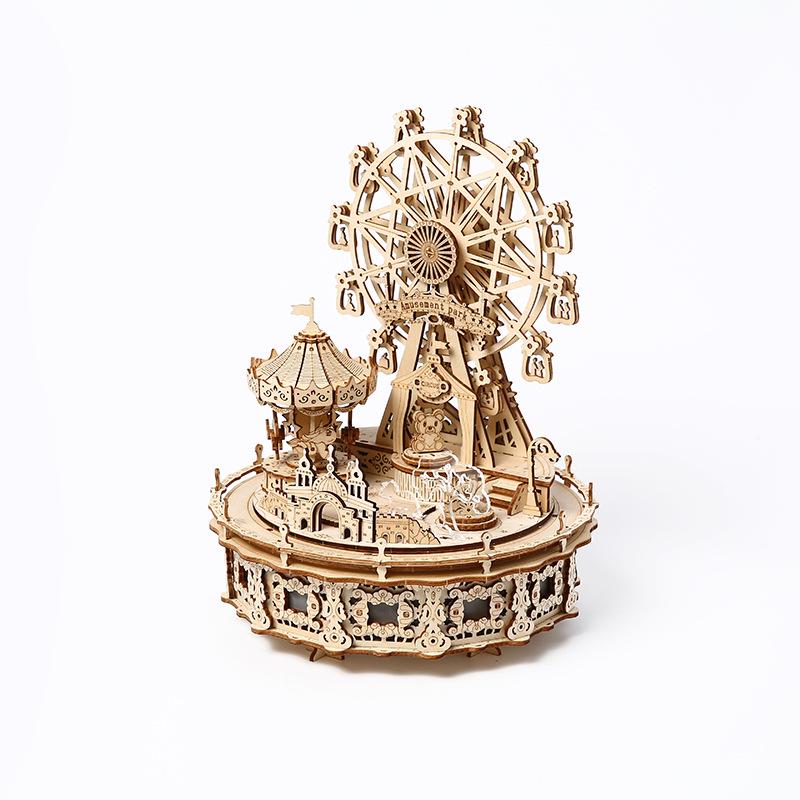 3D Dream Amusement Park Wooden Jigsaw Puzzle: Children's Educational Toy and Desk Ornament