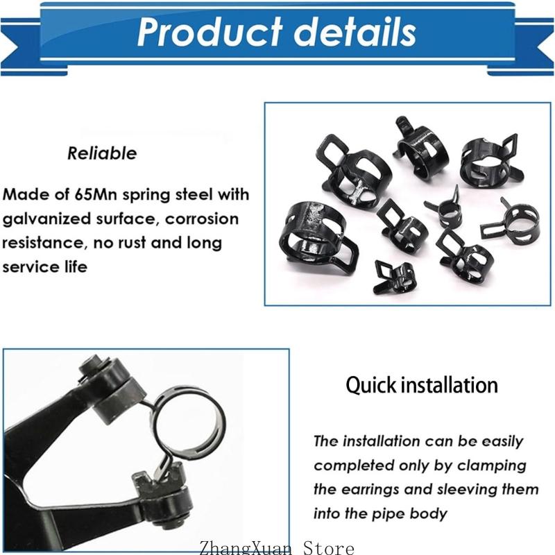 

72Pieces Multipurpose Spring Steel Clamps With Rubber Lining Convenient for Boats Wiring and Assembly Applications China Mainland