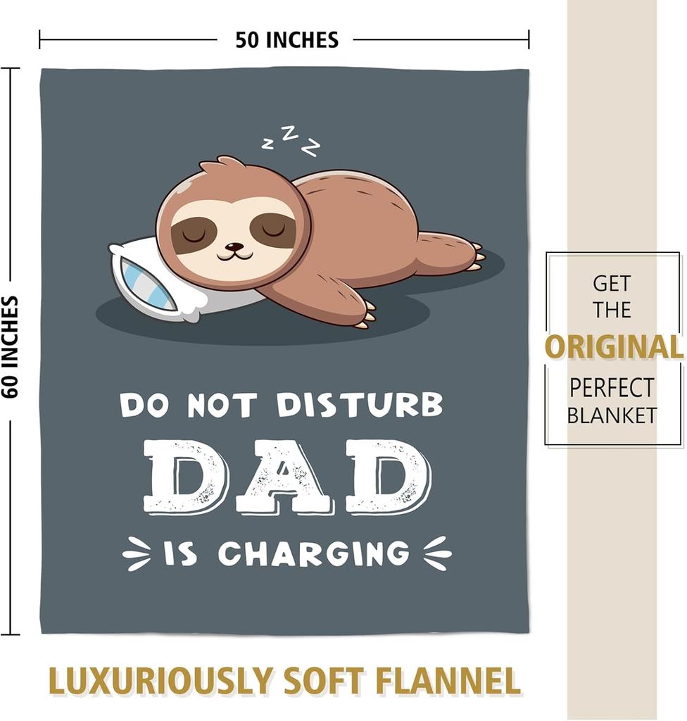 Süße Faultier Papa Decke Nicht Stören Papa Lädt Lustige Fleece Überwurf Geschenk für Vater Vatertag Geschenk Heimdeko