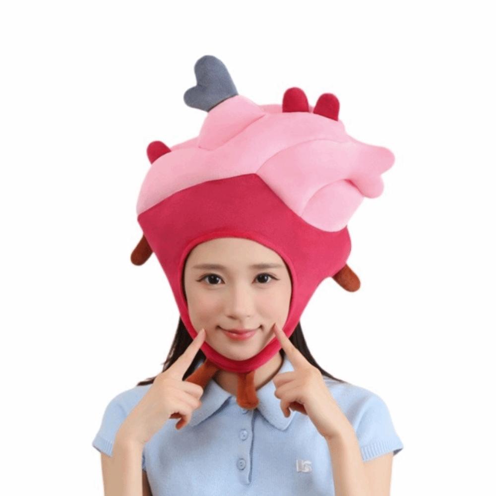 Cartoon Heart-Shaped Headgear Soft Comfortable Party Costume Head Cover  Valentine's Day