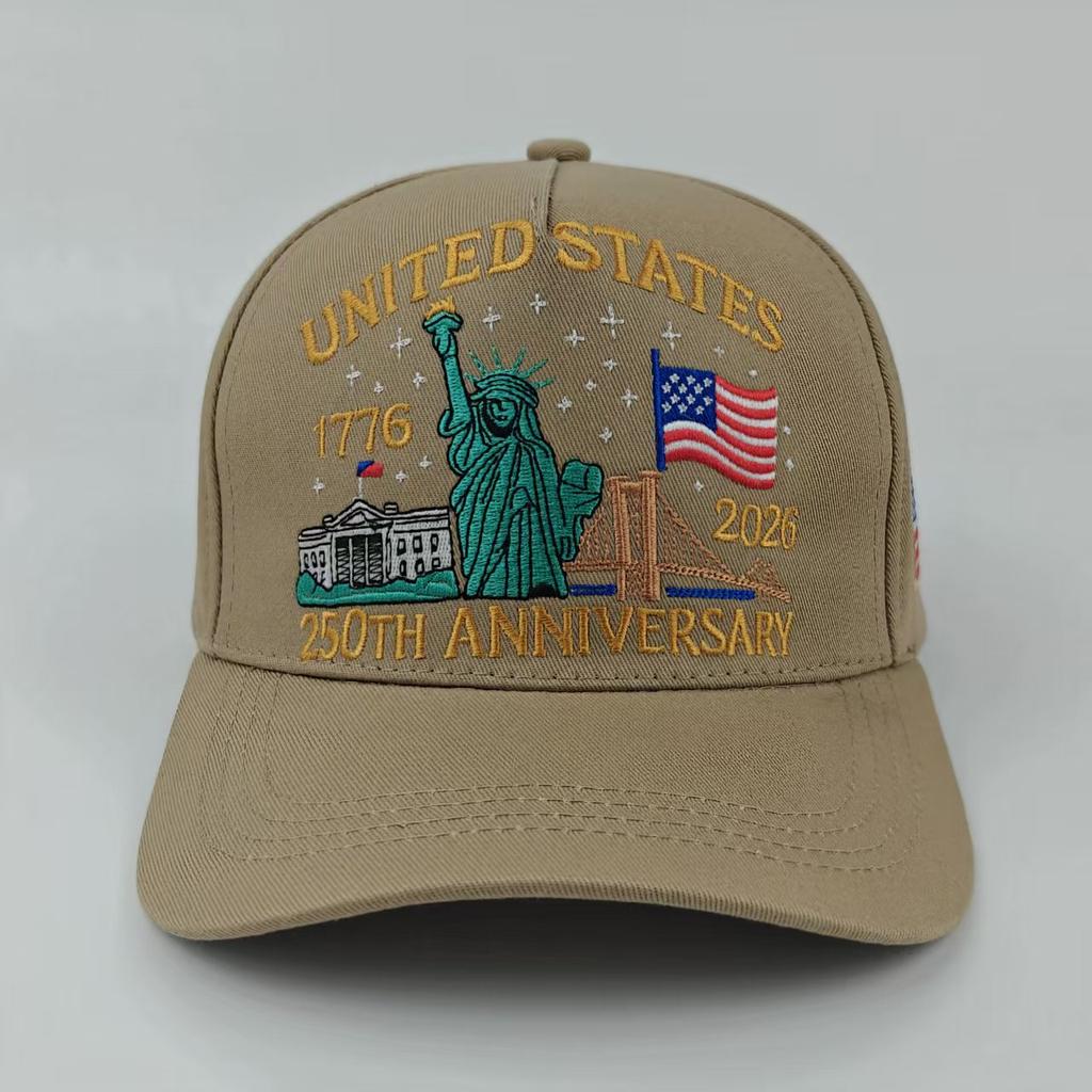 Czapka na 250. rocznicę USA Regulowana Retro Spierana Patriotyczna Czapka Baseballowa Czapka Upominkowa na 250. rocznicę USA dla Mężczyzn i Kobiet