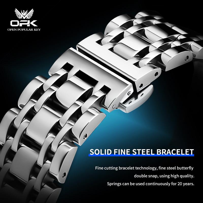 OPK Brand Steel Belt Dual Calendar Men's Quartz Watch 8142