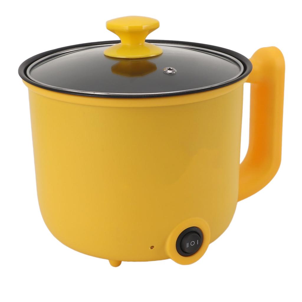 Electric Noodle Cooker Yellow 1.8L 2 Speed Adjustment 600W Automatic Power Off Anti Stick with