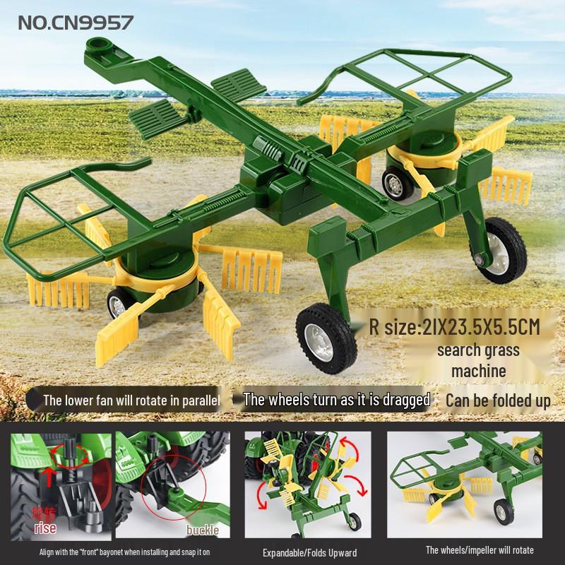 Electric Remote-Control Alloy Tractor & Harvester Toy for Kids