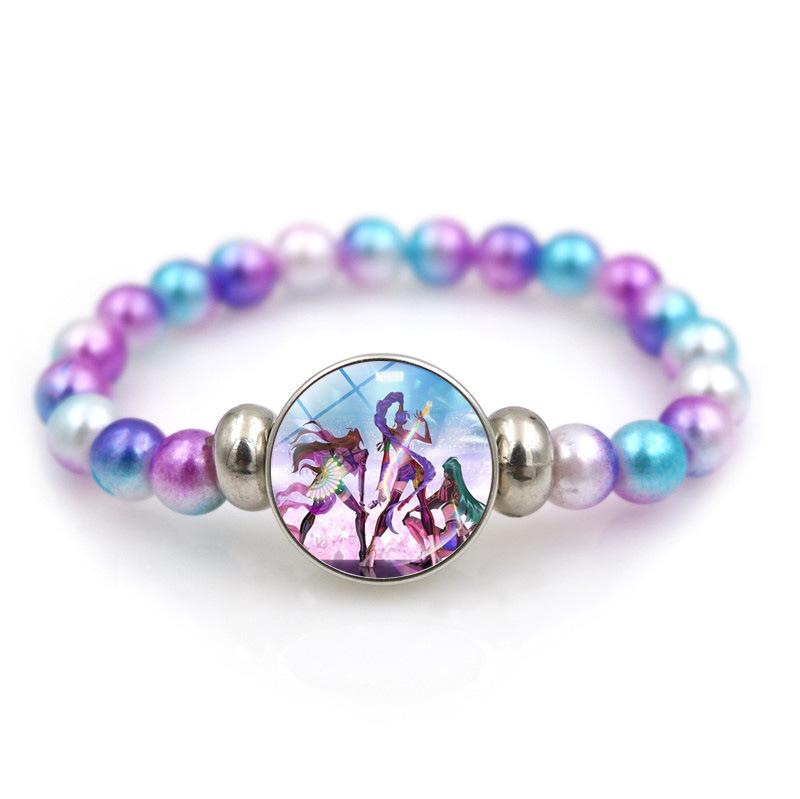 K-Pop Demon Hunters Bracelets Girls Fashion Beaded Wristband Cute Cartoon Figure Jewelry Accessories Children Christmas Gift Toys