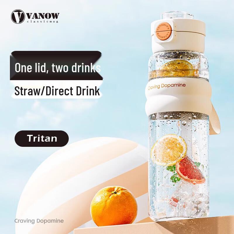Vanow Large Capacity Sports Water Bottle with Straw