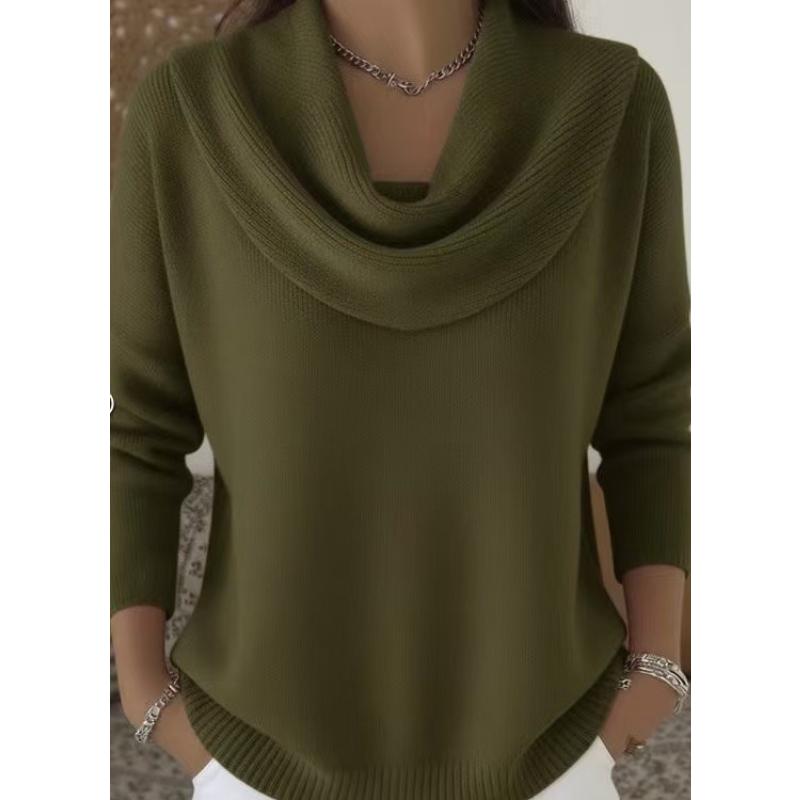 HNXC Round Beads Shining Casual Loose Knit Sweater for Autumn and Winter Tops