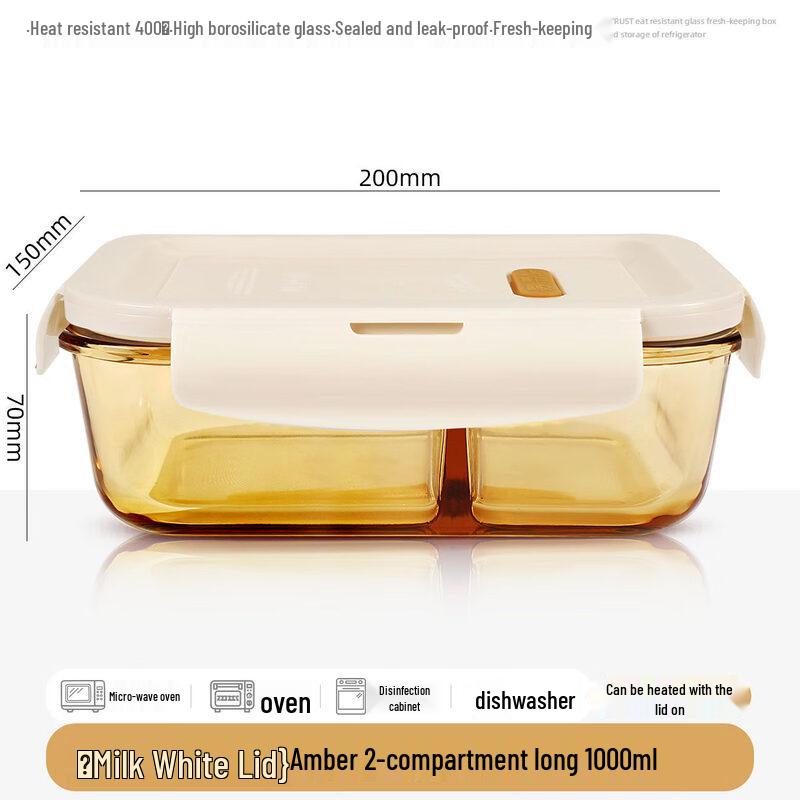 ZISIZ Round Microwaveable Glass Lunch Box