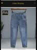 Spring-Summer Men's Slim Fit Printed Jeans – Douyin Trend Casual Straight Pants (Style 2268)