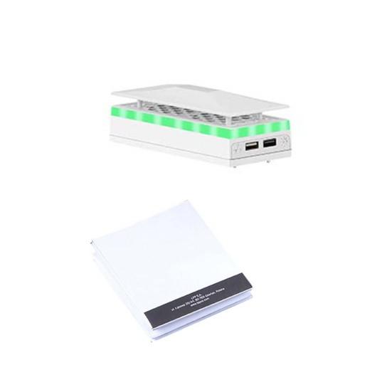 

Охлаждающая подставка для игровой консоли 3-ступенчатая регулировка двойных вентиляторов Высокоскоростная бесшумная работа с 7 режимами атмосферы Вентиляторы со светодиодной подсветкой для Xbox Series S белый