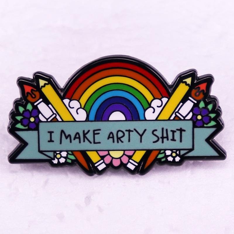 Colorful Art Paintbrush Brooch Badge