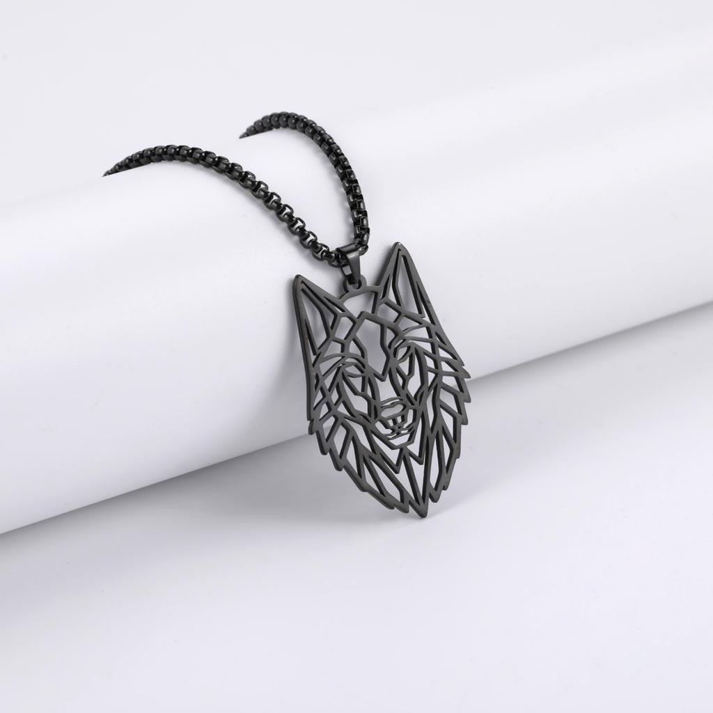 My shape Wolf Necklace for Men Women Stainless Steel Necklaces Men's chain Fashion Animal Male Necklace Punk Jewelry Boy Gifts