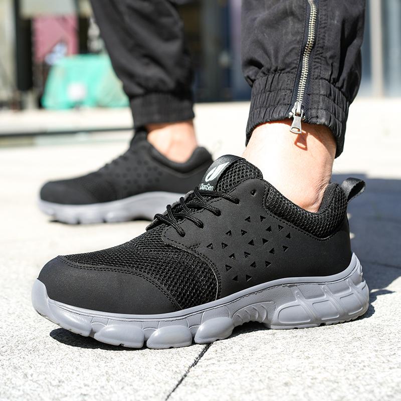 Light Breathable Sneaker Safety Shoes Men For Work Puncture-Proof Protective Male Outside Construction Steel Toe Footwear