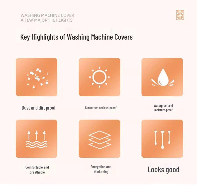 Waterproof Sunscreen Cover for Top Load Drum Washing Machines