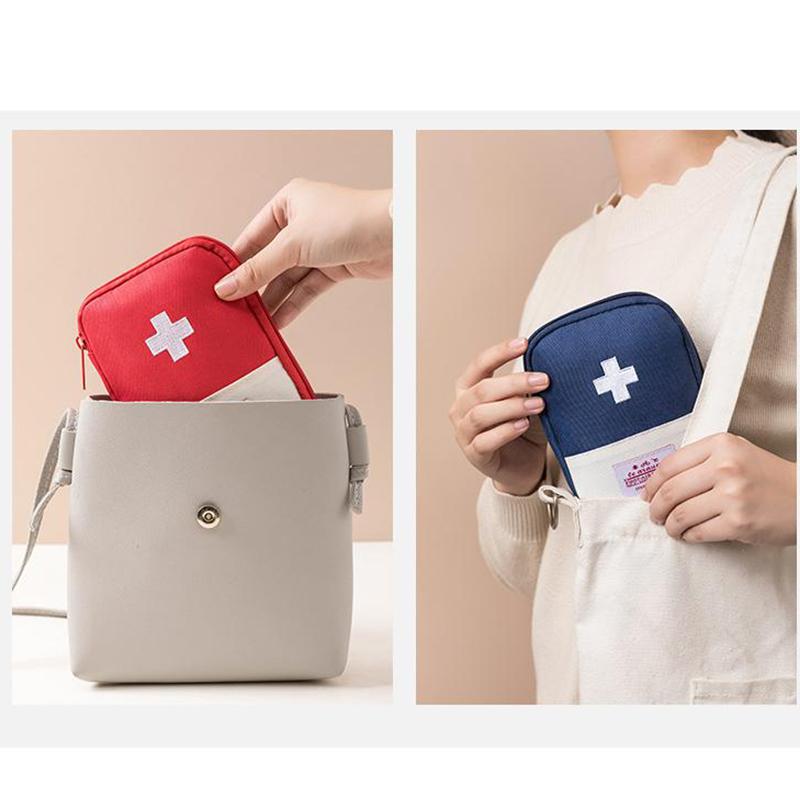 1Pc Mini Tragbare Medizin Tasche Reise Erste Hilfe Kit Medizin Tasche Lagerung Tasche Survival Kit Medizin Box Outdoor Notfall Camping