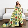 Junimos Blue Chicken Stardew Valley Blanket Warm Soft Fluffy Plush Throw Blanket For Couch Camping Flannel Bedspread Bed Cover