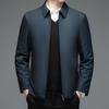 White Duck Down Jacket: Men's Hooded Casual Warm Coat with Removable Liner for Middle-Aged & Elderly