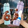 1PC Number Six Milk Bottle Combo Print 750ml Color Plastic Water Bottle Leakproof Flip Straw Lid For Sports Office Home Use