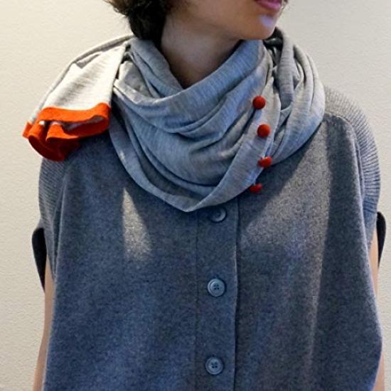 Autumn Nico Stole Poncho Kinomi Colors Merino Wool Stylish for Women [Saifuku Co., Ltd.] (5 Available) Cardigan, Thick, Fall/Winter Throw, (Mocha) #07