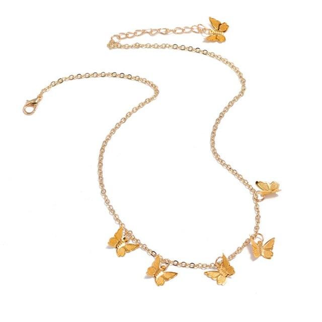 

Многослойное ожерелье с подвеской в виде бабочки для женщин, винтажное ожерелье с подвесками в виде бабочек, золотое колье, модное изысканное классическое ювелирное украшение, подарок