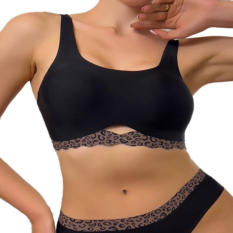 

Leopard Print Seamless Bikini Lingerie Set - Sexy Thin Sling Bra & Panties XL