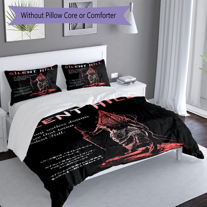 3Pcs Silent Hill Pyramid Head Bedding Quilt Set Quilt Cover Gift For Fans 1 Duvet Cover 2 Pillowcase Game517
