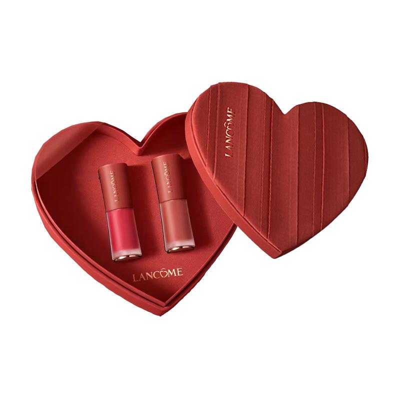 Lancôme Lip gloss/lip gloss/lip glaze Nude Leather Gift Box Soft Mist Easy Nude Lip Glaze #313 Nude Tulip + Nude Lip Glaze #275 French Nude Tea золотой