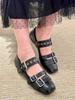 Flat-bottomed Sports Ballet Shoes New Retro Belt Buckle Square Head Shallow Mouth Fashion Shoes