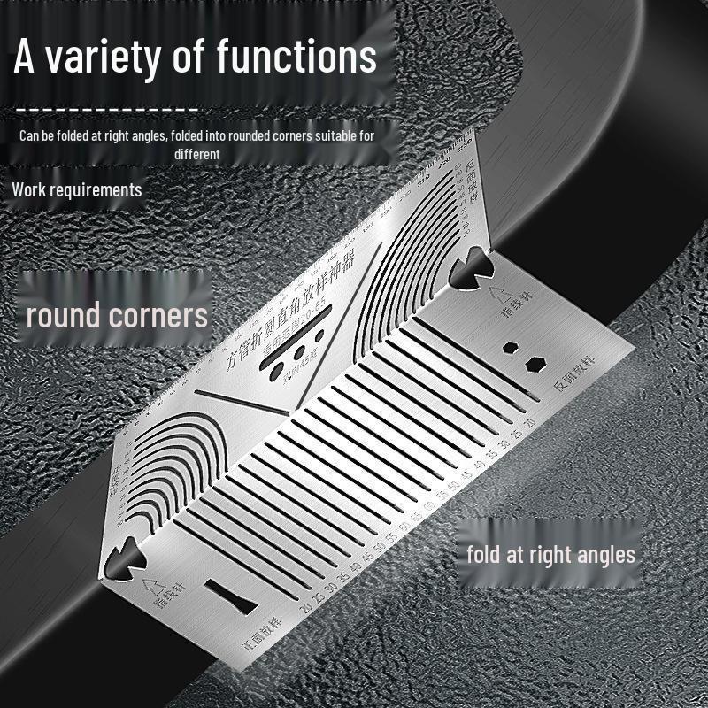 Square Steel 90° Corner Marking Ruler - Multi-Functional Right Angle Layout Tool