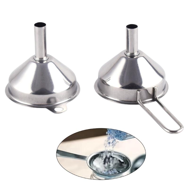 Thickened Stainless Steel Funnel for Home Cook Conical Liquid Transfer Funnel with Hanging Hole Spices Pouring Tool