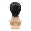 Men's Fashion Middle Part Wig, Brown Layered Medium-Length High-Temperature Fiber Hairpiece