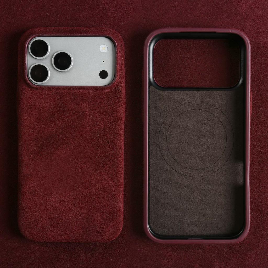 Luxury Alcantara Flip Case for iPhone 18 Pro Max 17 Air 16 Pro 15 Plus 14 13 Pro Full Body Shockproof Protective Cover Business Style