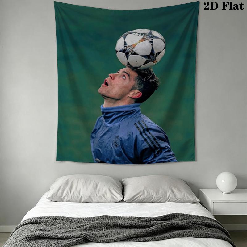 C Ronaldo Wall Tapestry Aesthetic Wall Hanging Printed Fabric Blanket Decorative Tapestries for Bedroom Living Room Home Decor