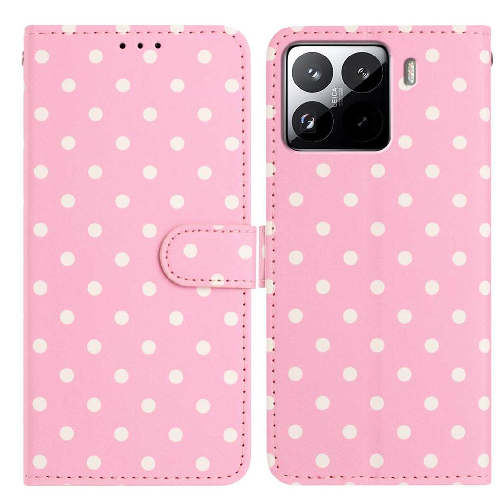 

For Xiaomi 15 Pro Leather Case Polka Dot Pattern Wallet Stand Folio Phone Cover