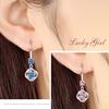 Silver 925 Jewelry Earrings Sapphire Siver Korean Ear Jewelry White/Blue/Pink Party Dating Gift Earrings