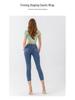 2025 Spring/Summer Women's High Waist Yoga Denim Capri Pants - Slimming, High Elastic, Tummy Control, Fitness Casual Wear.