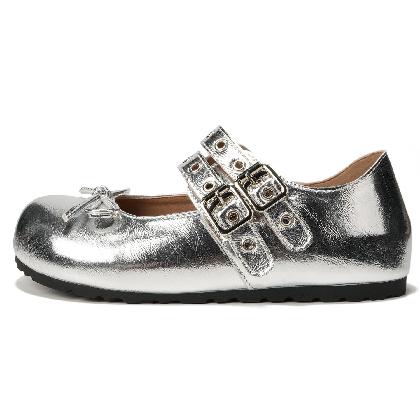 

Женские балетки 2025 Ранняя весна Легкая женская обувь Круглый носок Бант-бабочка Удобные Мягкие Женские Туфли-балетки 39