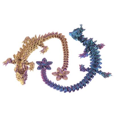 1 Piece Desktop Ornament 3D Printed Cherry Blossom Dragon Glow In The Dark Rotatable Articulated Dragons Figures Action Toy