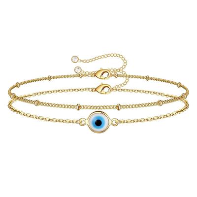 Devil's Eye Bracelet Simple Adjustable Double-layer Bracelet Women's Fashion Jewelry Hand Jewelry Gift
