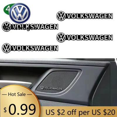 Für VOLKSWAGEN VW 4 Stück Auto Dekoration Sound Audio Abzeichen Aufkleber Emblem Aufkleber für Volkswagen Rline Golf Bora Passat Jetta Beetl