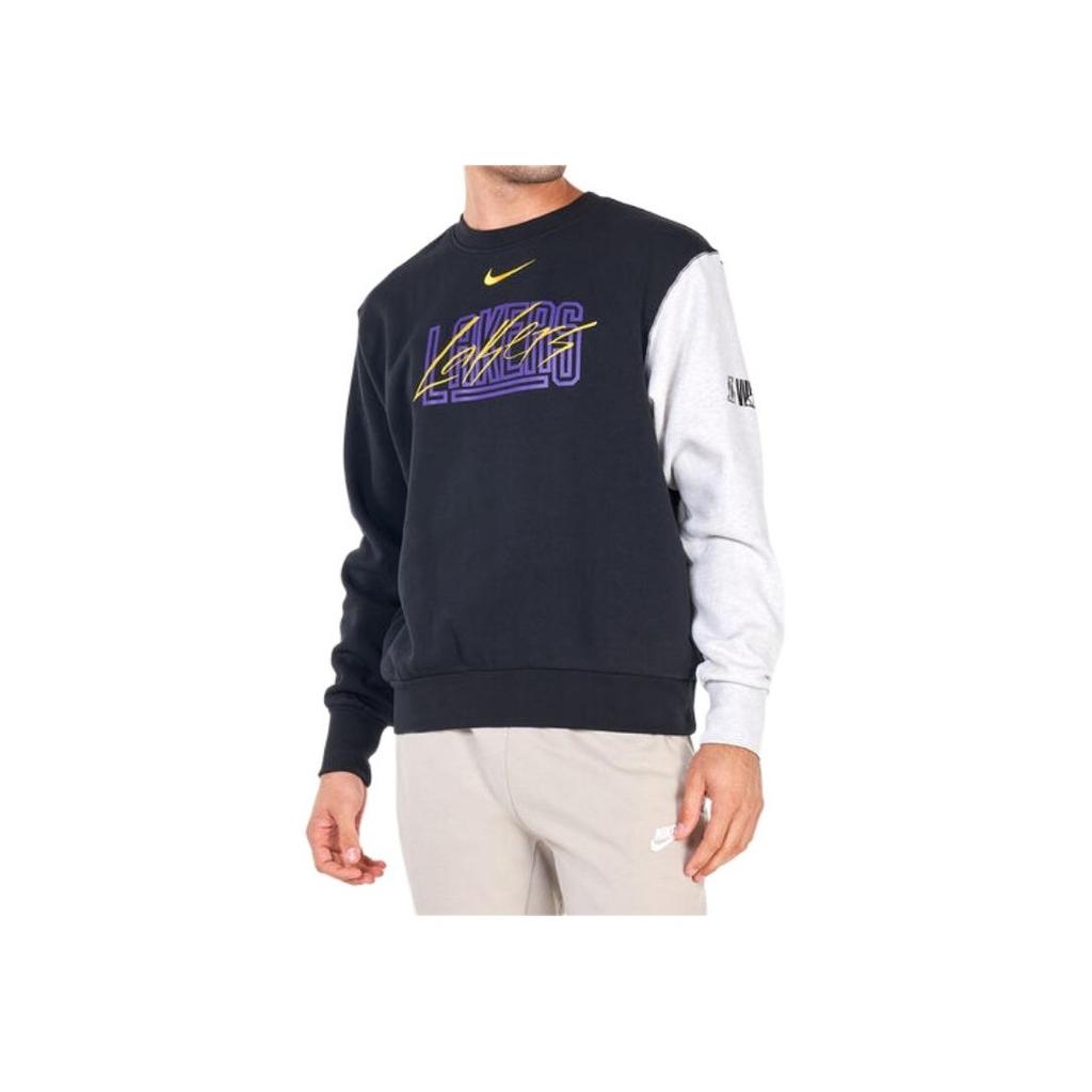 Nike Los Angeles Lakers Letter Logo Print Sport Sweatshirt Men Tops Black DR9334-010