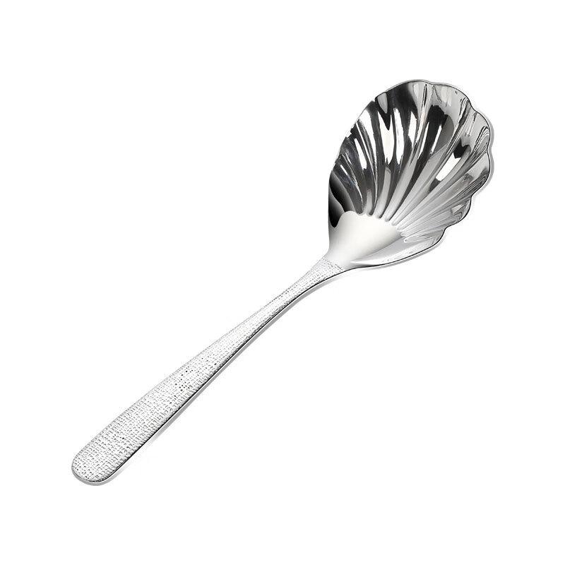 304 Stainless Steel Hammered Shell Serving Spoon