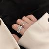 Folded Texture Double Layer Ring Cold Wind Open Finger Ring Adjustable Index Finger Ring